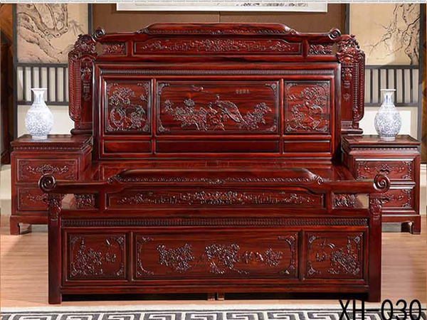 河北老榆木双人床批发