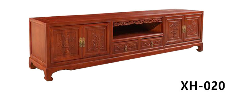 老榆木四门电视柜